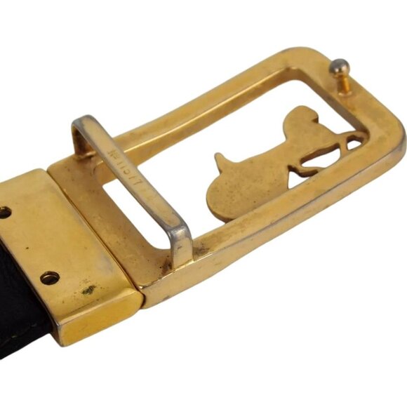 193145AQ (S1) Celine Belt Sulky Buckle Black Leather main image 9